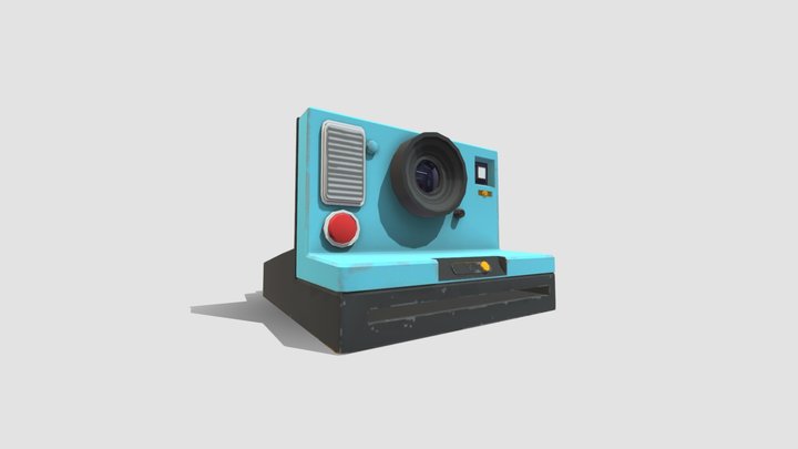 Stylized Polaroid Camera 3D Model