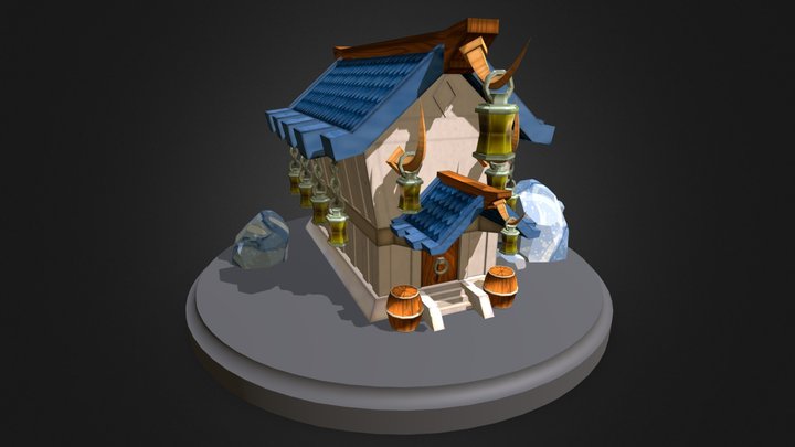 temple low poly, game asset 3D Model