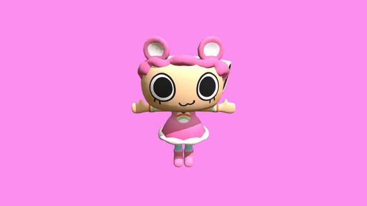 cheer bear shelly!_-_dandys world 3D Model