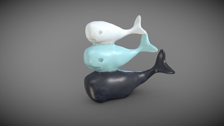 Whales Ornament Statue 3D Scan 3D Model