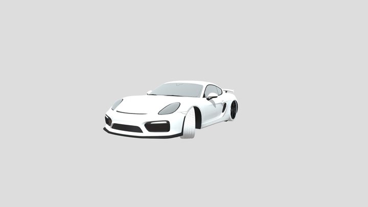 Rigged Porche Cayman Gt4 3D Model