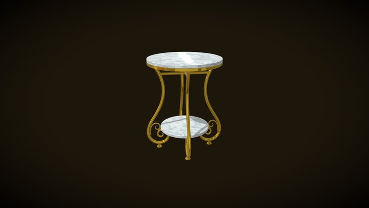 Realistic Round Coffee Table 3D Model