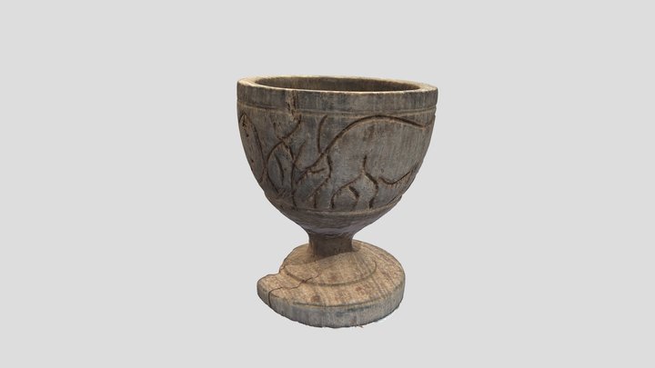Decorated Wooden Eggcup 3D Model