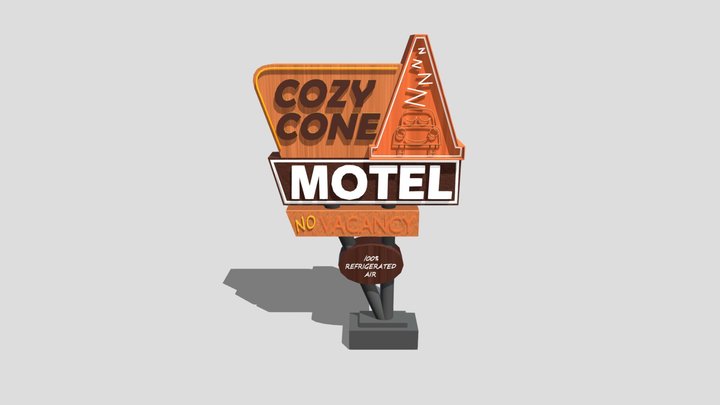 The Cozy Cone Motel - SIgn 3D Model