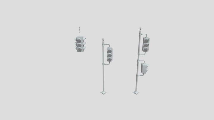 Semaforos- Traffic lights 3D Model