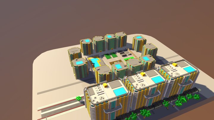 Group B - Residential Area 3D Model