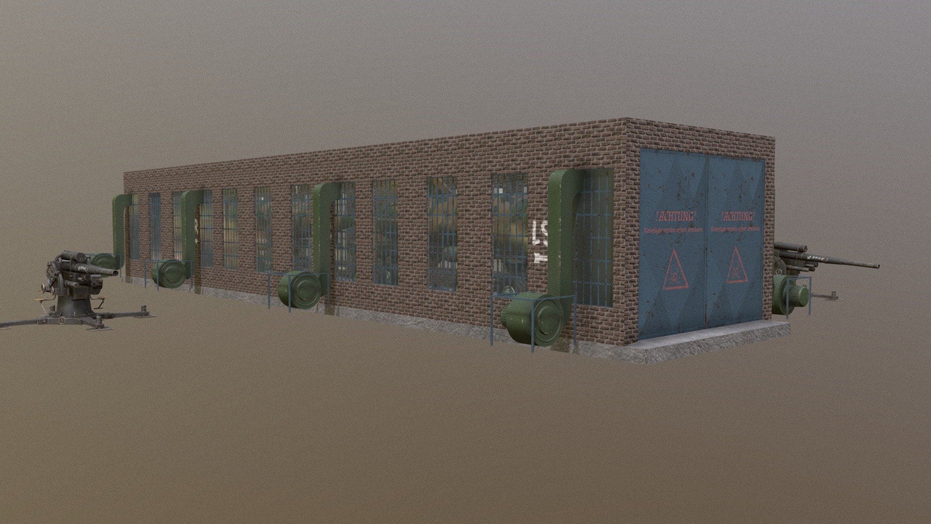 V2 warehouse with Flak-Sw 36 and Flak-88 - pack - Buy Royalty Free 3D ...