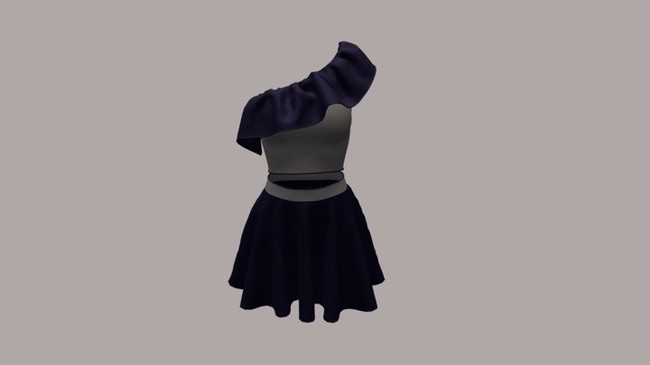 crop top and skirt 3D Model
