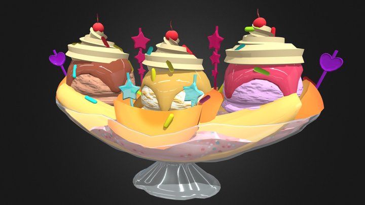 Banana Split 3D Model