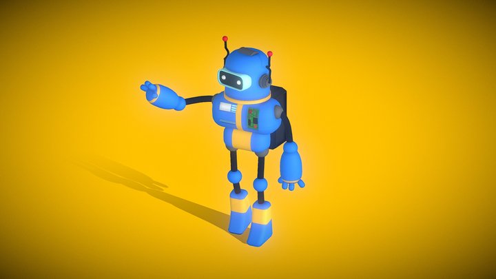 Toy Robot Animated - Lowpoly 3D Model