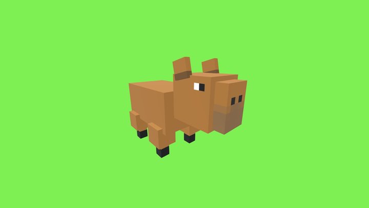 Capybara Minecraft 3D Model