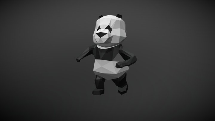 Low Poly Panda - run animation 3D Model