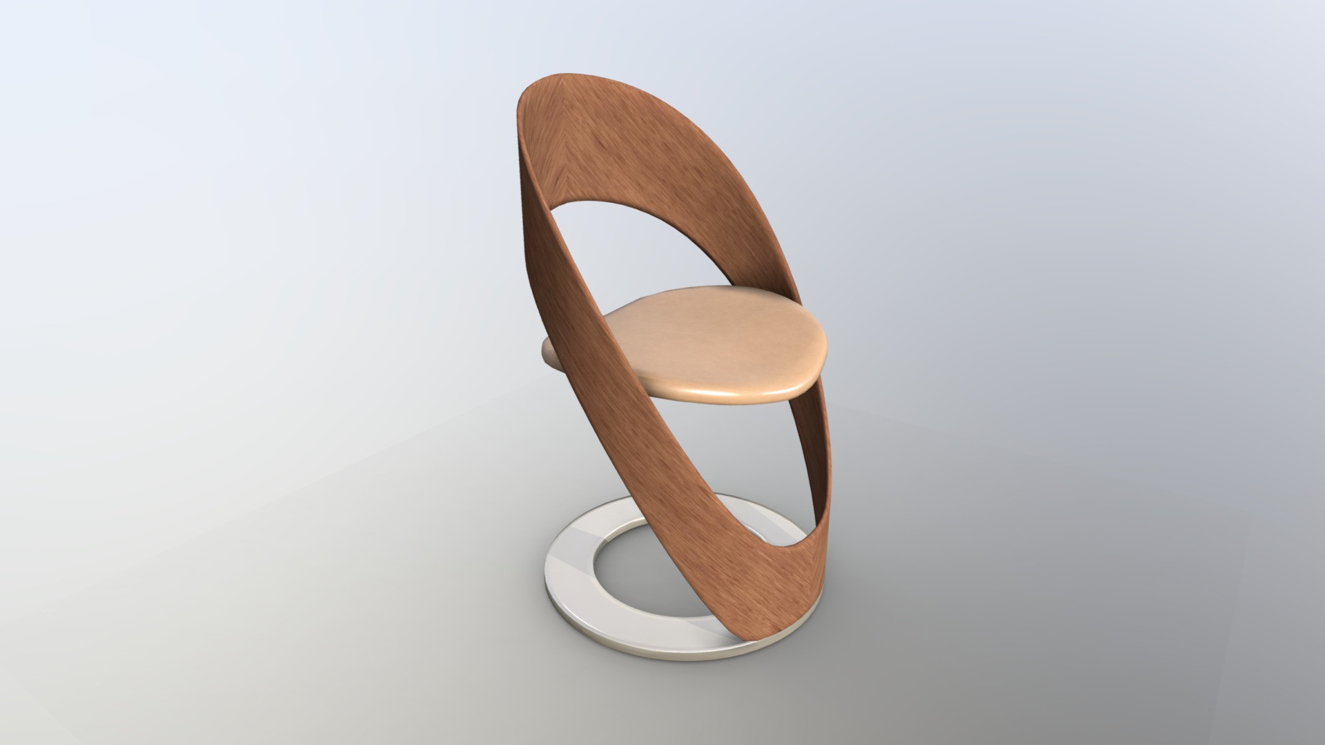 3D model Design Bar Stool - This is a 3D model of the Design Bar Stool. The 3D model is about a wooden chair with a white background.