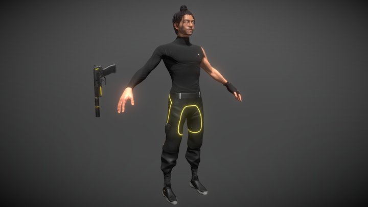 Personnage HD - Examen - T pose 3D Model