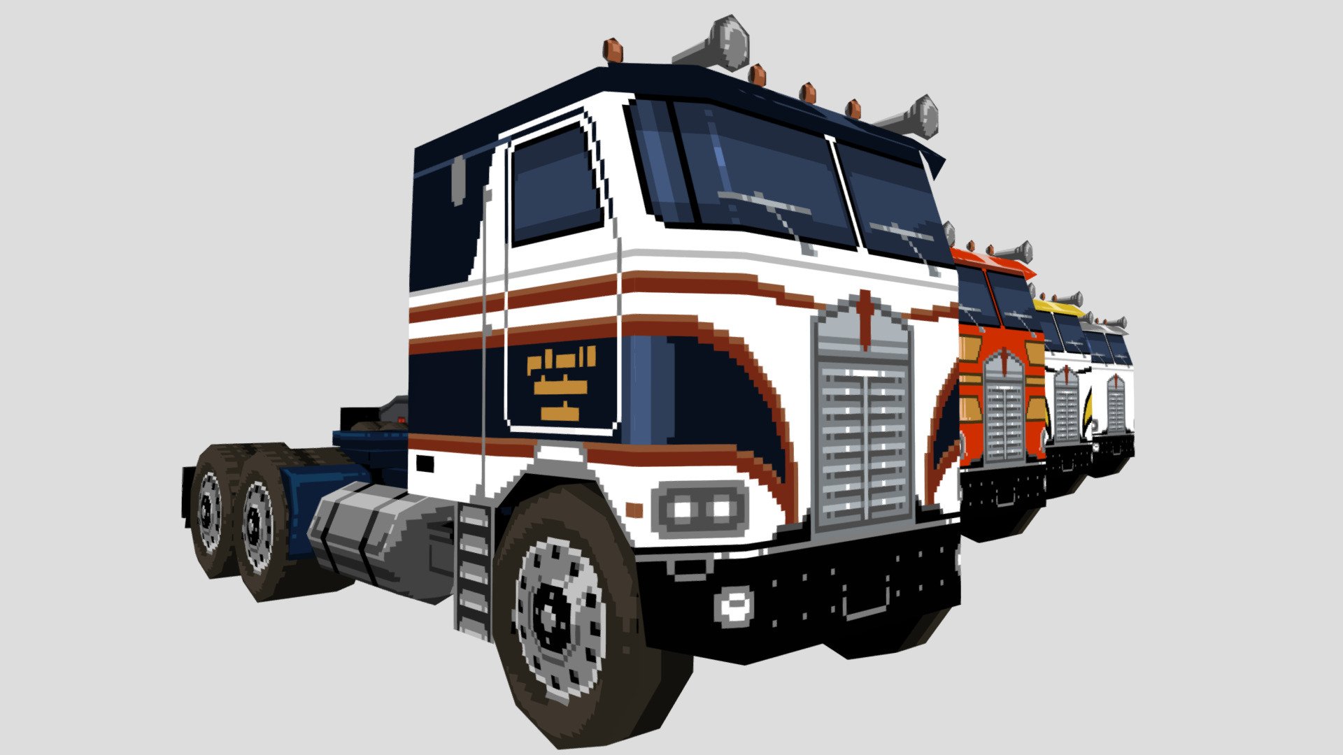 Pixelart Trucks 3D model by MaxDeaconVR [5af4440] Sketchfab