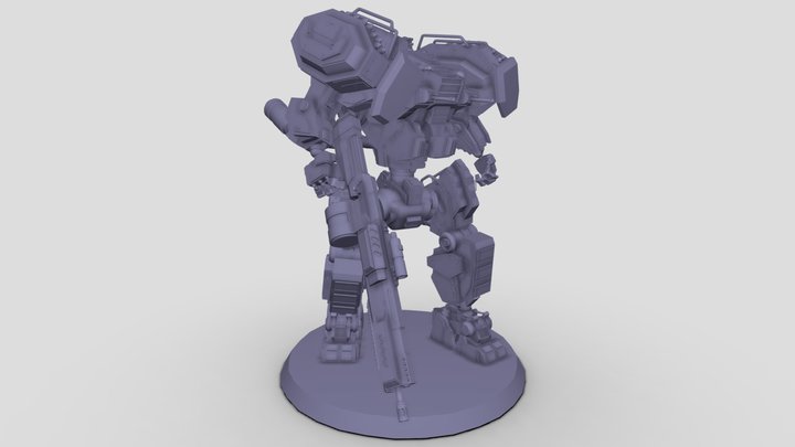 Western Style Mech-Suit With Rifle 3D Model