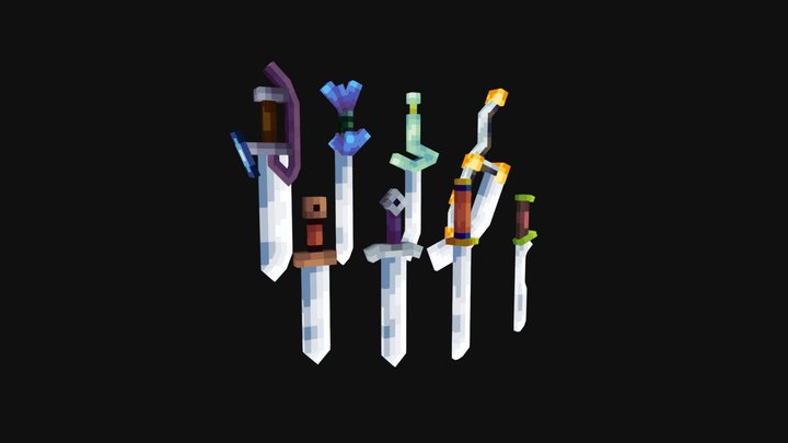 Voxelspawns Sword Set 3D Model