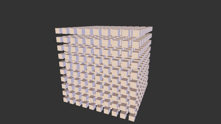 Colored Cubes 3D Model