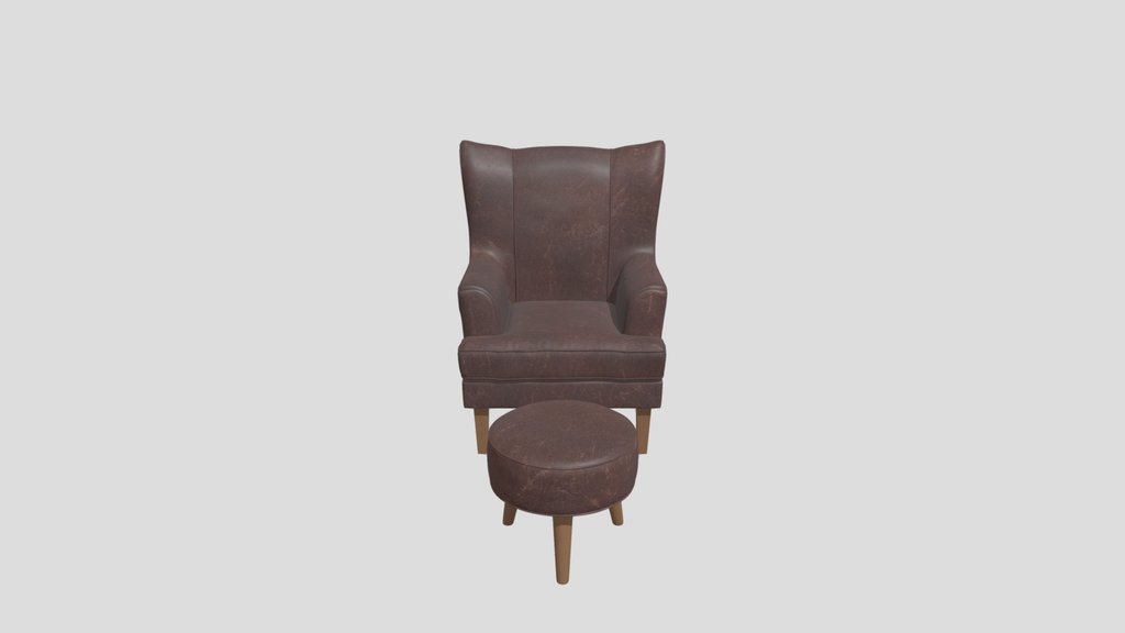 Leather Chair With Footstool