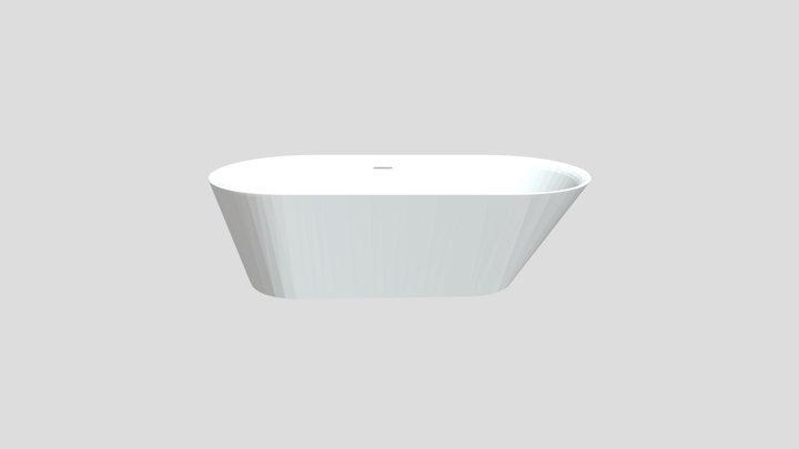 Laufen Kartell 68 x 32 x 17 Oval White Bathtub 3D Model
