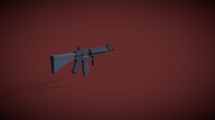 Low-Poly M16A4 3D Model