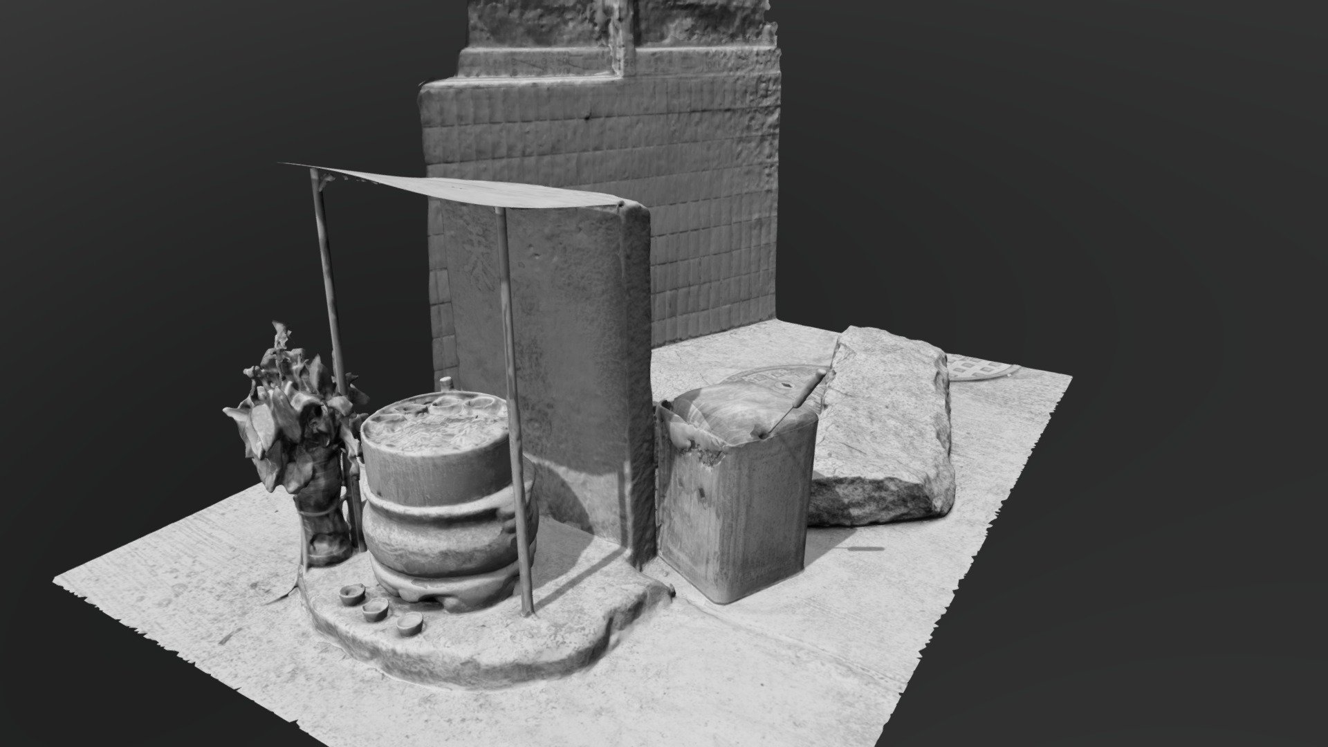 泰山石敢當(小新巷)(黑白版本) — Sketchfab embed 3D viewer