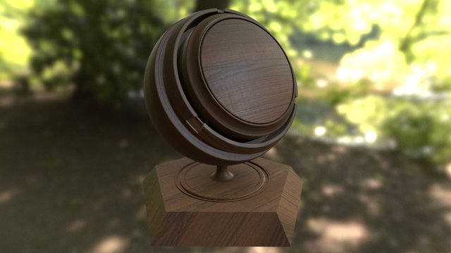 Realistic Wood Beech Chocolate Sample 3D Model