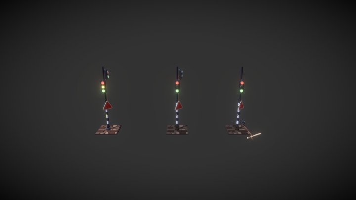 DZ Traffic Light damage 3D Model