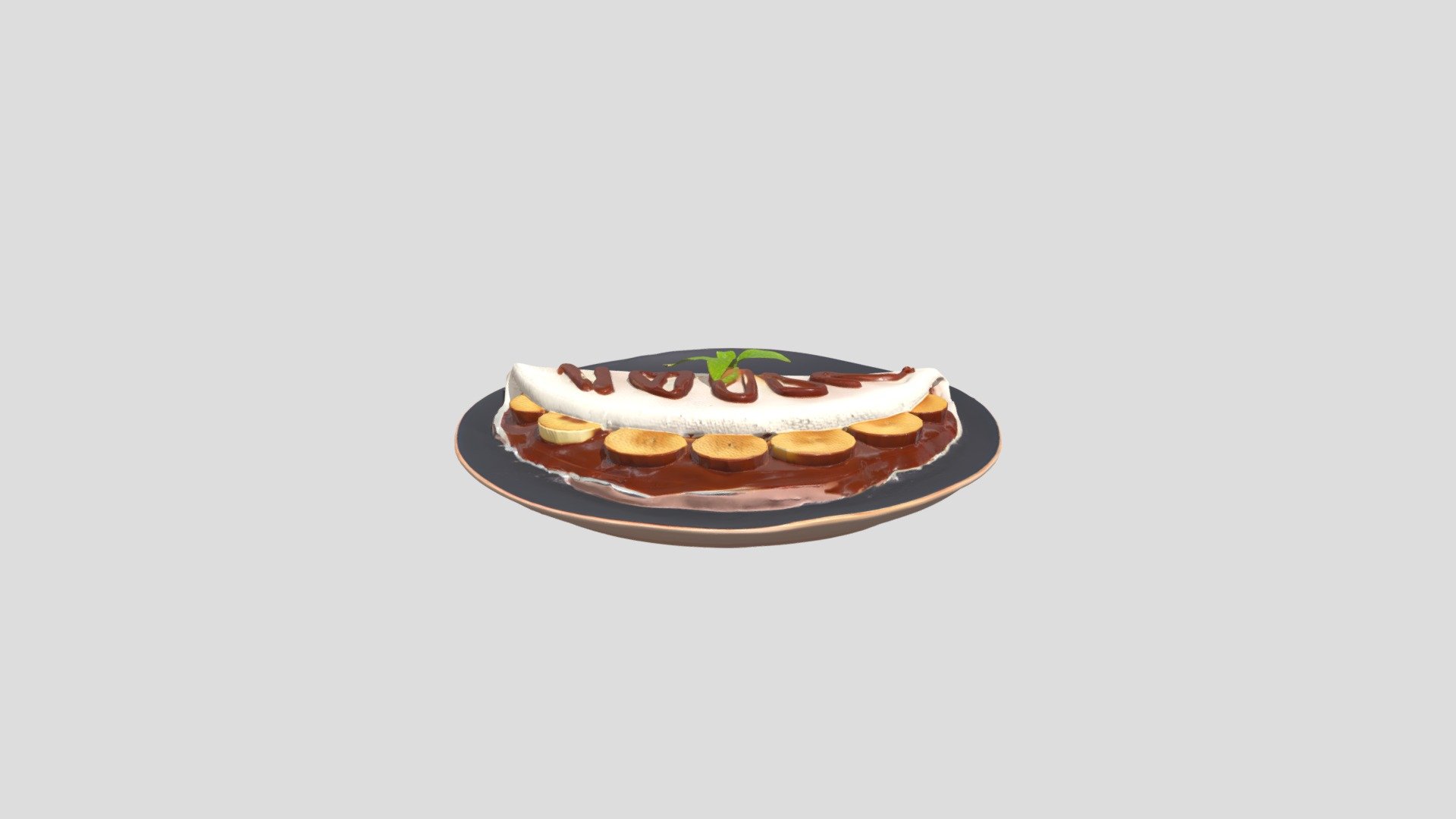tapioca crepe with banana and chocolate - 3D model by stitchstore ...