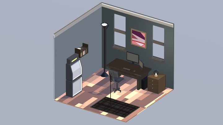 Isometric Room Design 3D Model