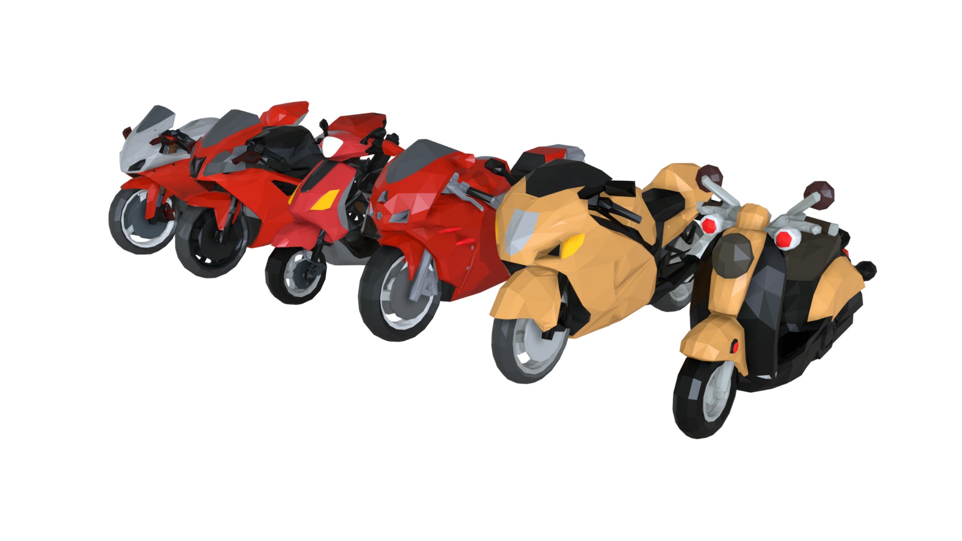 3D model Low poly Art Vehicle Motor Pack 200317 - This is a 3D model of the Low poly Art Vehicle Motor Pack 200317. The 3D model is about a group of toy vehicles.