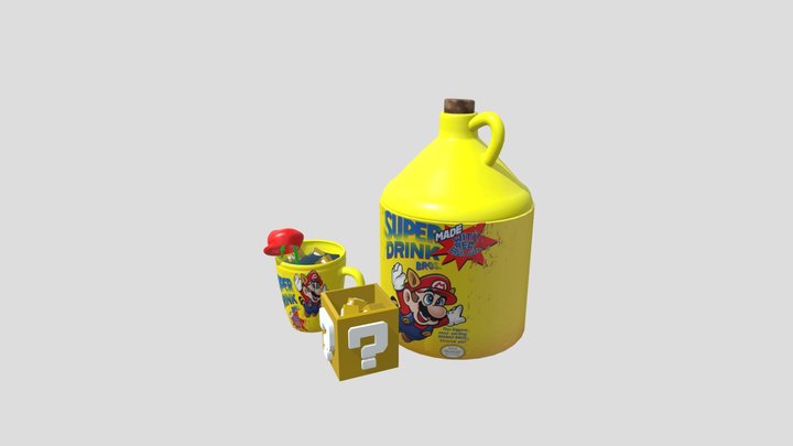 Super Drink Bros Jug & Mug w/ Animation 3D Model