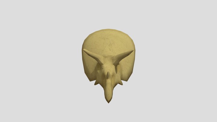 Low Poly Triceratops Skull 3D Model