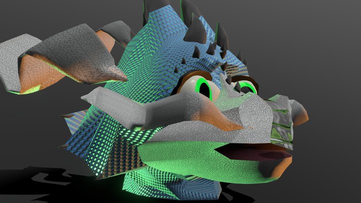 Ribbon Dragon 3D Model