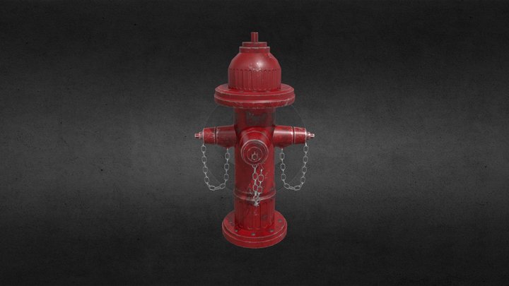 Fire Hydrant PBR material 2k textures 3D Model