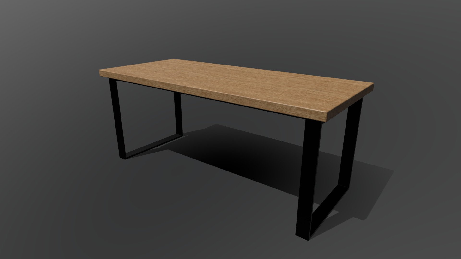 Dining table wood with black metal - Download Free 3D model by Mr ...