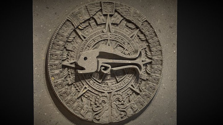 Aztec Sun Stone Calendar in Aquarium, Mexico. – Modelo 3D gratuito STL