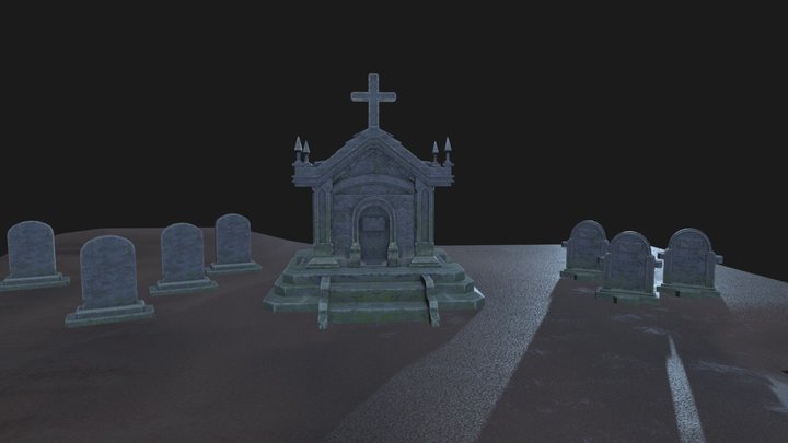 Grave house and tombs 3D Model