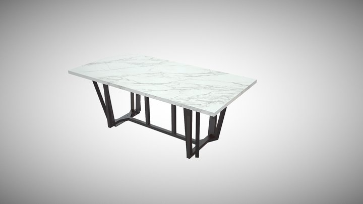 table a manger rectangulaire 20 mm 3D Model