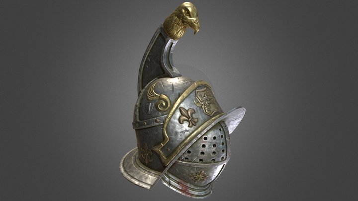Murmillo Gladiator Helmet 3D Model