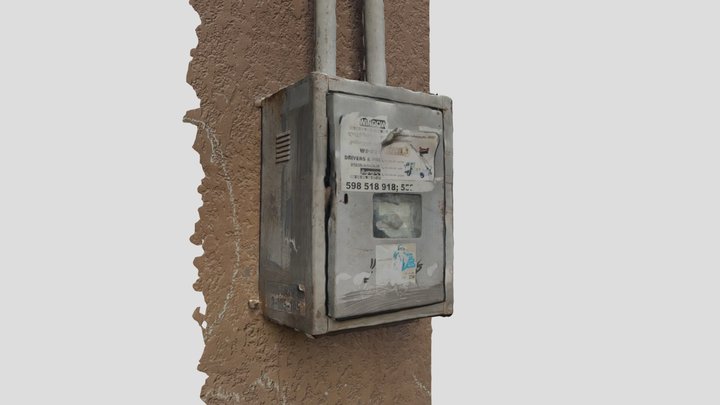 Old Soviet metal gas meter photoscan 3D Model