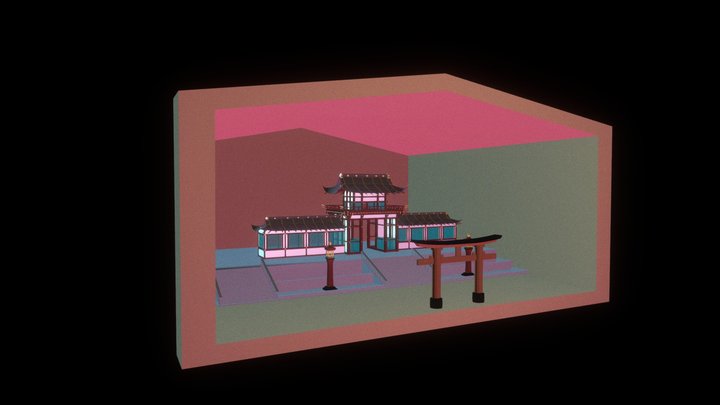 Diorama santuario Fushimi Inari-taisha en Japon 3D Model