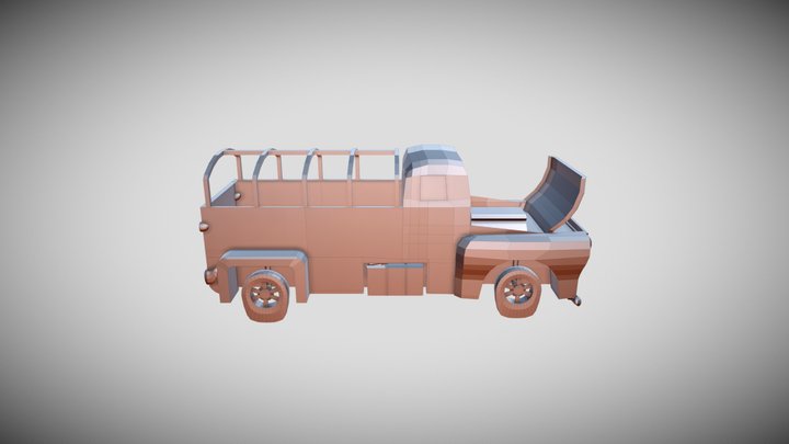 Lowpoly Carwreck 3D Model