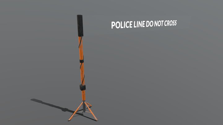 CyberPunk digital police tape/sign 3D Model