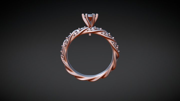 113 Spiral ring(0.25ct centr stone) 3D Model