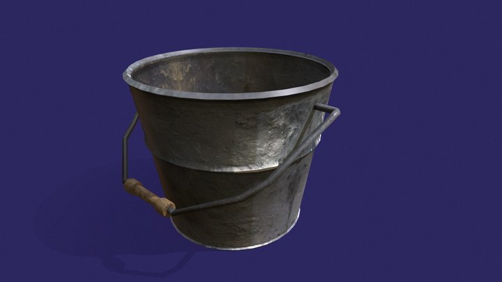 Old Bucket Low Poly 3D Model