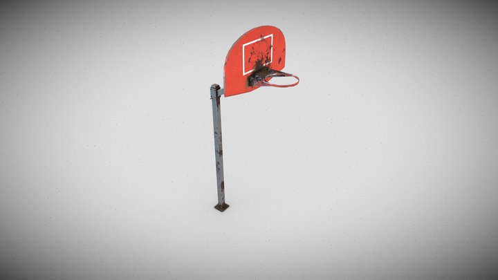Weathered Basketball Hoop 3D Model
