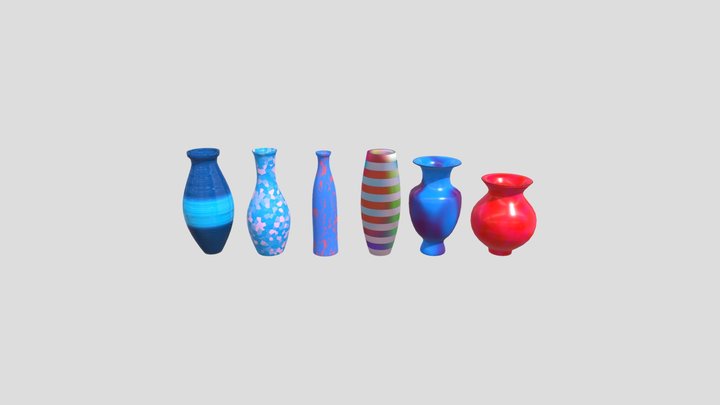 Simple Vase Set 3D Model