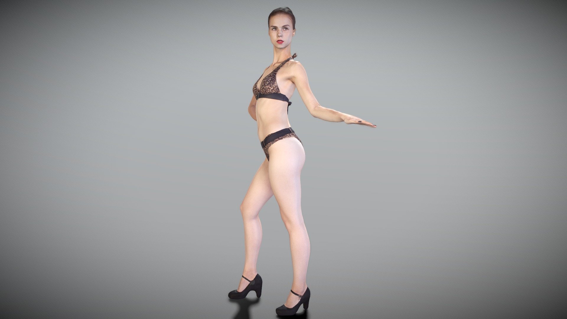 Sexy brunette in a leopard swimsuit 175 - Buy Royalty Free 3D model by  deep3dstudio (@deep3dstudio) [5b1c6f3]