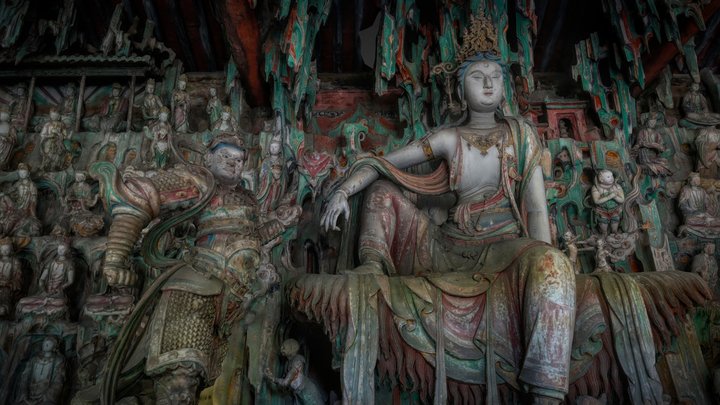 双林寺 水月观音 韦陀 3D Model